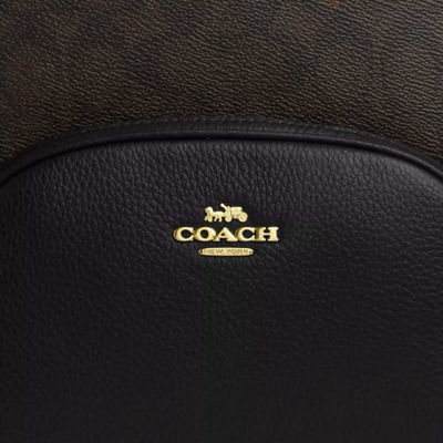 COACH Court Backpack In Signature Canvas Walnut/Black CZ176 4