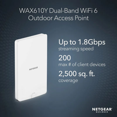 NETGEAR WAX610Y Cloud Managed Wireless Outdoor Access Point - WiFi 6 Dual-Band AX1800 5
