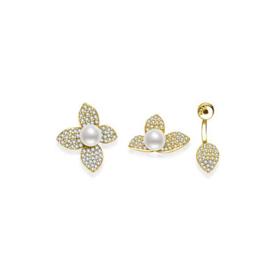 Pearly Lustre Top Grade Freshwater Pearl Earrings WE00858 | BLOOM 1