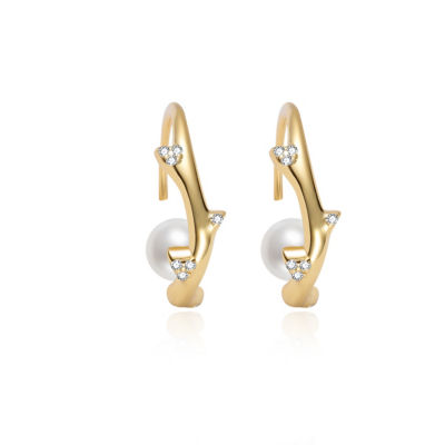Pearly Lustre Top Grade Freshwater Pearl Earring WE00883 |ROSE 1