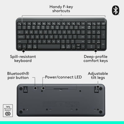 Logitech K251 Compact Bluetooth® Wireless Keyboard - Black 3