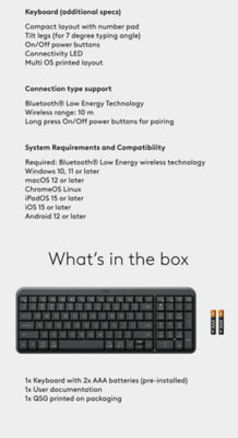 Logitech K250 Compact Bluetooth® Wireless Keyboard 7
