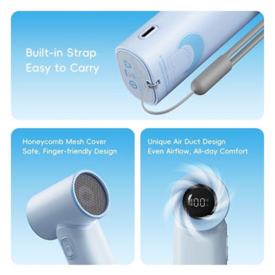 Rock Space Rock Doraemon Mini Handheld High-Speed Air Duct Turbo Fan with Digital Display 5