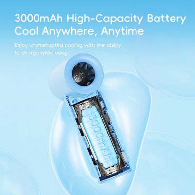 Rock Space Rock Doraemon Mini Handheld High-Speed Air Duct Turbo Fan with Digital Display 7