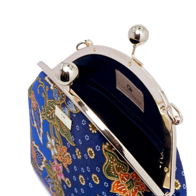 COCOONESE Acrylic Chain Handle Clasp Sling Bag - Epiphyllum (BLUE) 4