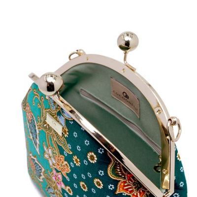 COCOONESE Acrylic Chain Handle Clasp Sling Bag - Epiphyllum (GREEN) 6