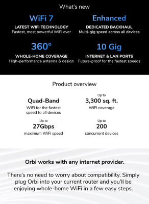 NETGEAR Orbi 970 (RBE970) WiFi 7 Mesh Add-on Satellite 8