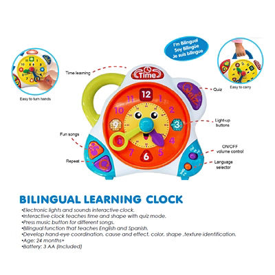  Hap-P-Kid Hap-P-Kid Little Learner Bilingual Learning Clock - English/Spanish 3