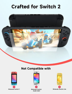 JSAUX Nintendo Switch 2 Anti-Glare Tempered Glass Screen Protector [2 Pack] 10