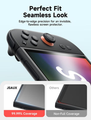 JSAUX Nintendo Switch 2 Anti-Glare Tempered Glass Screen Protector [2 Pack] 9