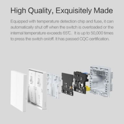 Aqara [Bundle of 5] AQARA D1 Smart Wall Switch With Neutral - Double Rocker 3