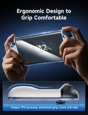 JSAUX Nintendo Switch 2 Ergonomic Controller Full-Cover Clear Case 8