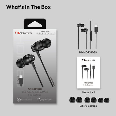 Nakamichi NMHDR180 Type-C In-ear Earphones with Microphone 10