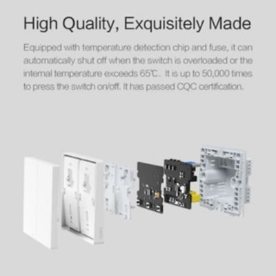 Aqara [Bundle of 5] AQARA D1 Smart Wall Switch With Neutral - Triple Rocker 3