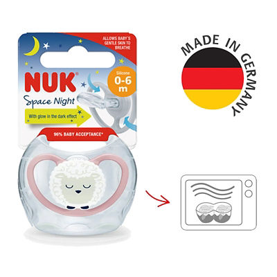 NUK Space Night Silicone Soother Pacifier 1pc/box (0-6M) 14