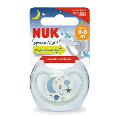 NUK Space Night Silicone Soother Pacifier 1pc/box (0-6M) 15