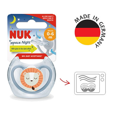 NUK Space Night Silicone Soother Pacifier 1pc/box (0-6M) 5