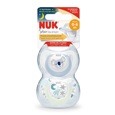 NUK Star Day & Night Silicone Soother Pacifier 2pcs/box (18-36M) 16