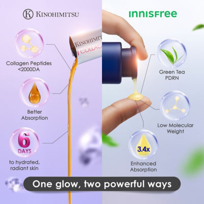 KINOHIMITSU [Bundle] [Kinohimitsu x Innisfree] 2 Kinohimitsu Collagen Diamond Pro 15's + 1 Innisfree Retinol Green Tea PDRN Skinbooster Ampoule 25ml 5