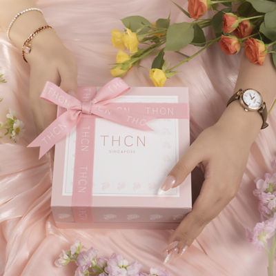 THCN Ladies Brown Leather Watch & Rosegold Bracelets Gift Set 3
