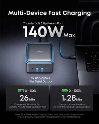 Anker Prime TB5 Docking Station 14-in-1 Charger Thunderbolt 5 Dock with Dual 8K Display A83B5 6