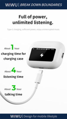 WiWU True Wireless HiFi Stereo Earbuds with Smart Display T22 11