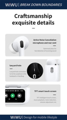 WiWU True Wireless HiFi Stereo Earbuds with Smart Display T22 13