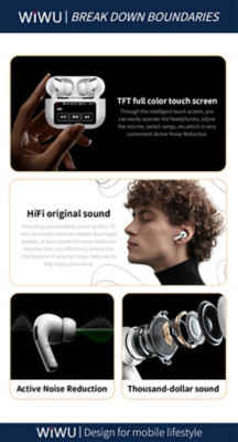 WiWU True Wireless HiFi Stereo Earbuds with Smart Display T22 6