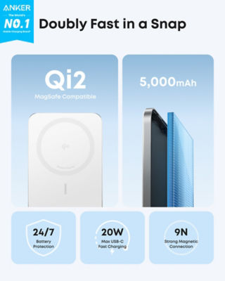 Anker MagGo Nano Ultra-Slim 5000mAh Qi2 Certified 15W Power Bank A1665 3