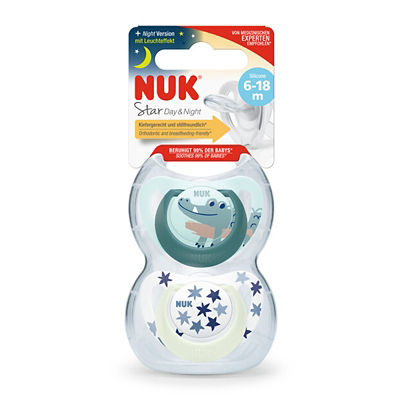 NUK Star Day & Night Silicone Soother Pacifier 2pcs/box (6-18M) 14
