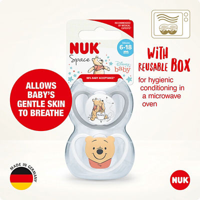 NUK Space Disney Winnie the Pooh Silicone Soother Pacifier 2pcs/box 6