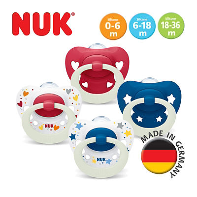 NUK Signature Night Silicone Soother Pacifier 2pcs/box (6-18M) 6
