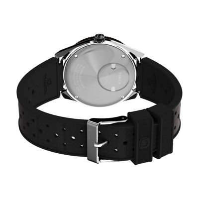 Timex Q Timex® GMT 38mm Synthetic Rubber Strap Watch - Black/Green (TW2W57500) 5