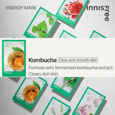 INNISFREE [Bundle of 10] Kombucha Energy Mask 22ml 2