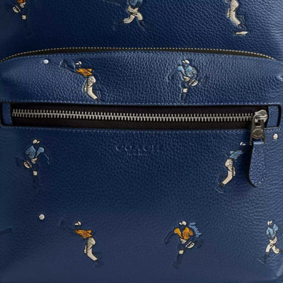 COACH West Backpack With Baseball Print Deep Blue Multi CAX47 4