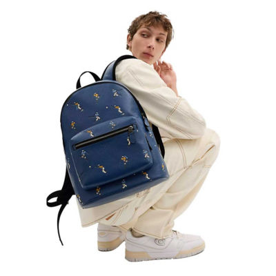 COACH West Backpack With Baseball Print Deep Blue Multi CAX47 5