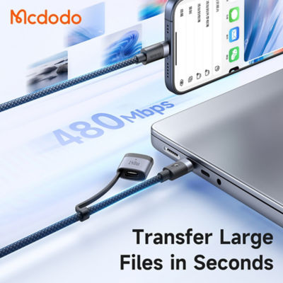Mcdodo 2-in-1 USB-C to USB-C Cable 240W/140W Charging with (2M) Magsafe 3 Cable CA-0140 8