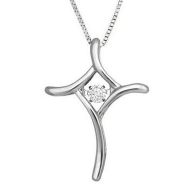 Goldheart Dazzlo Diamond White Gold Cross Pendant 1