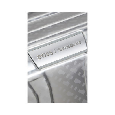 BOSS | Samsonite Silver Aluminium Cabin Suitcase 6
