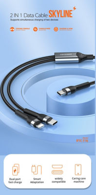 Recci 2-in-1 USB C to USB C and Lightning Cable PD 65W Max Fast Charging 1M Cable RTC-T16 4