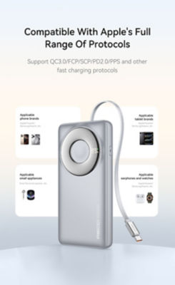Recci 10000mAh 22.5W USB-C Retractable Cable 3C Power Bank RPB-P58 14