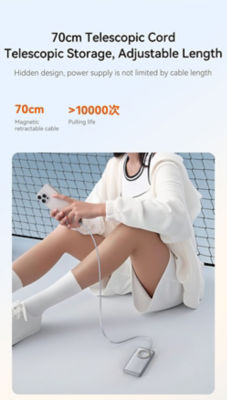 Recci 10000mAh 22.5W USB-C Retractable Cable 3C Power Bank RPB-P58 7