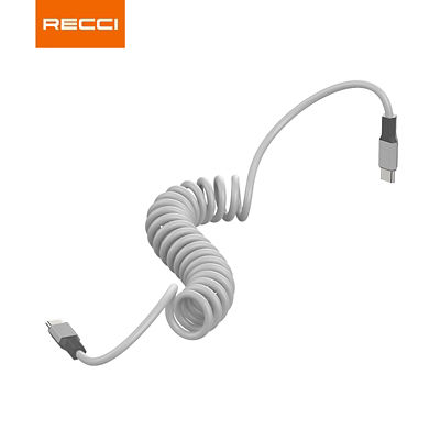 Recci USB C to C Cable PD 65W Spring Coil Cable RS25CC 3