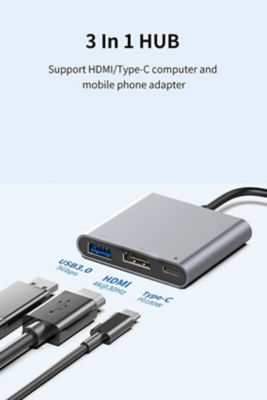 Recci 3-in-1 USB C Adapter Hub RH05 3