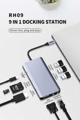 Recci 9-in-1 USB C Adapter Hub RH09 4