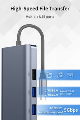 Recci 9-in-1 USB C Adapter Hub RH09 7