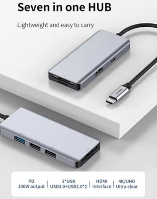Recci 7-in-1 USB C Adapter Hub RH07 5