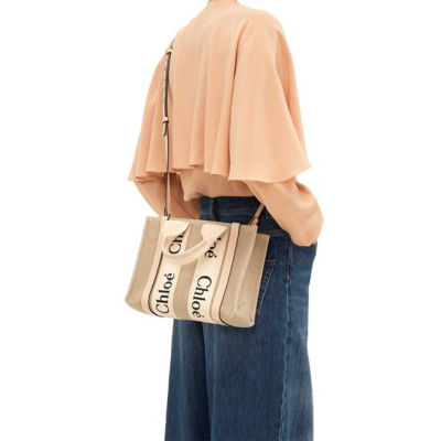 CHLOE Small Woody Tote Bag Cement Pink CHC22AS397I266J5-7447 6