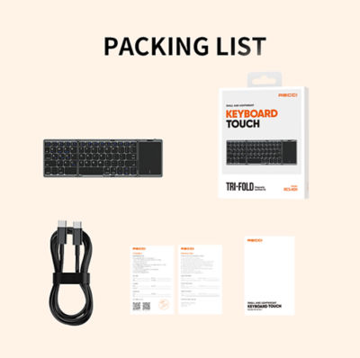 Recci Triple Folding Touch Pad Bluetooth Keyboard RCS-K01 14