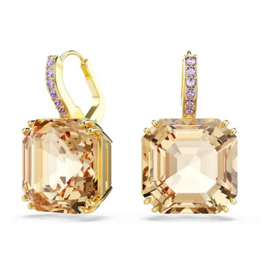 SWAROVSKI Millenia 水滴形耳环, 混合切割, 焦糖色, 镀金色调 1